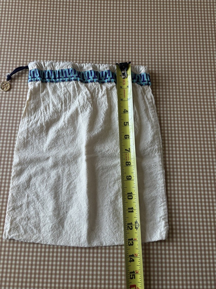 Tory Burch Dust Bag Medium Cotton Canvas Drawstring Storage Logo Charm