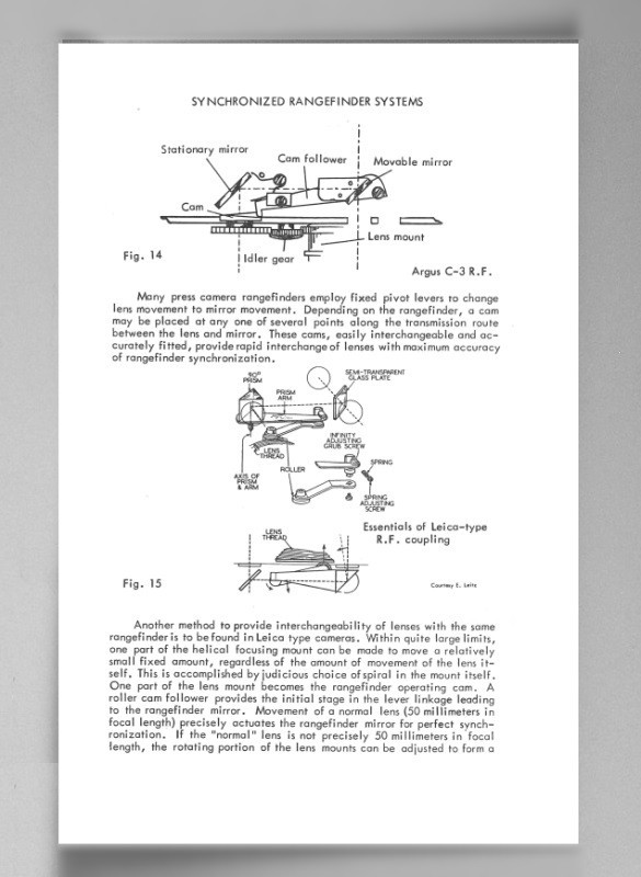 Synchronized Rangefinder Systems Photo Equipment Technician Course Reprint
