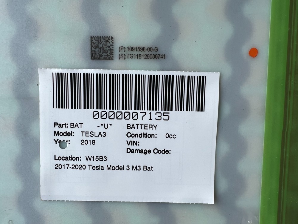 ⭕ 2017-2020 Tesla Model 3 M3 Battery Pack Long Range Modules 1104424-10-J