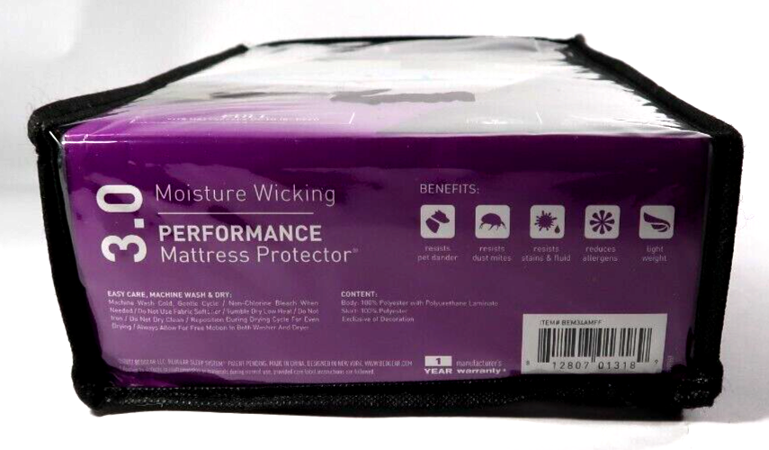 Bedgear Performance Stretchwick 3.0 Full Size Mattress Protector. New In Box