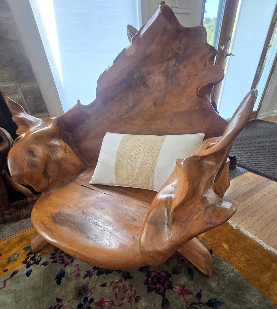 Vintage Solid Teak Root Chairs