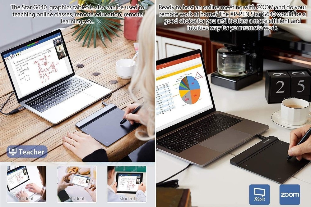 Versatile 6x4 Inch Graphic Tablet for Teaching, Drawing & Remote Work Efficiency