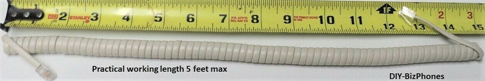 2-Pack Off White 9Ft Panasonic Phone Handset Cord KX-T2000 Easa Series Curly