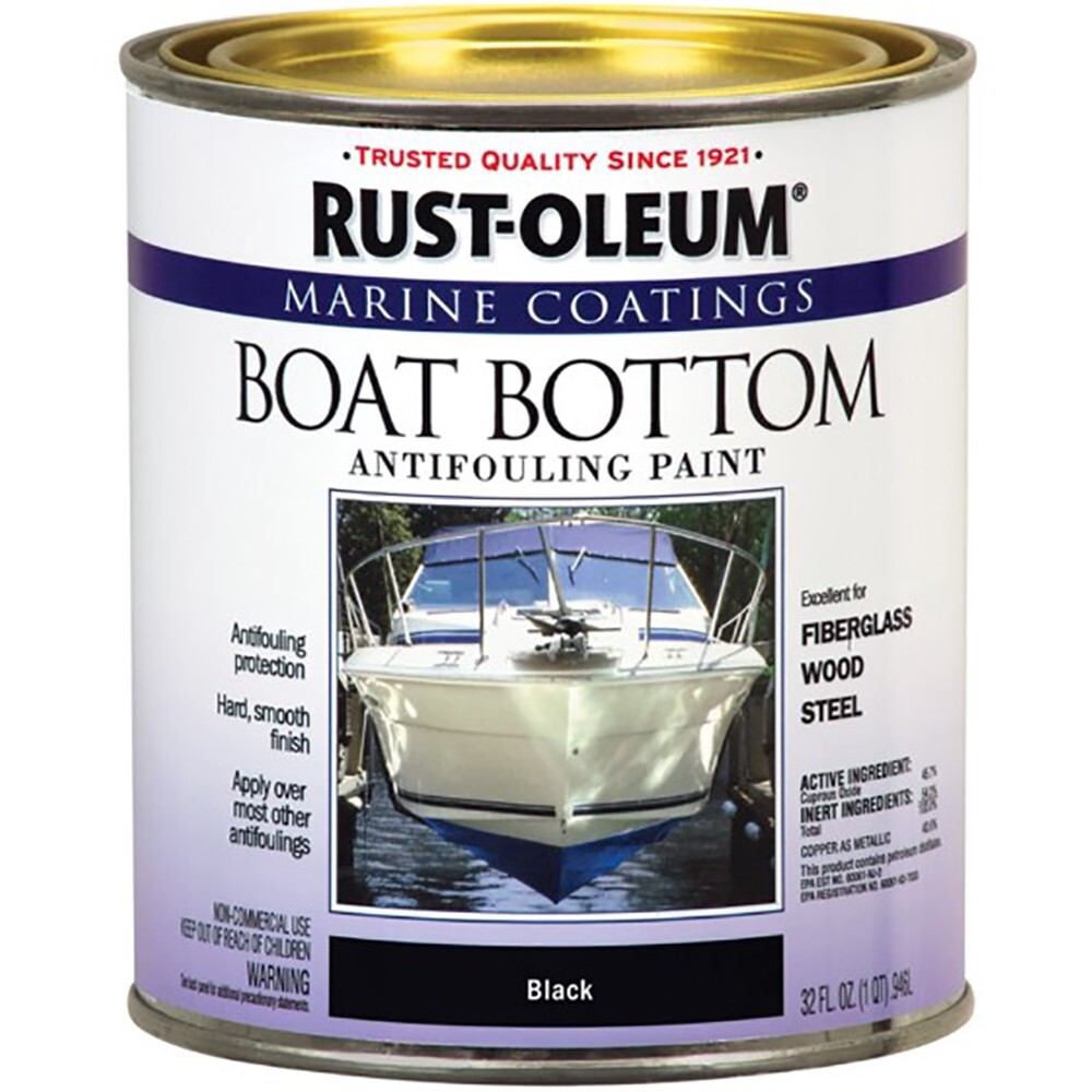 Rust-Oleum 207012 Marine Flat Boat Bottom Black qt