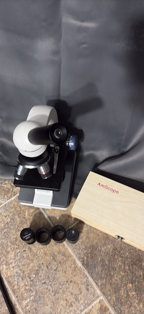 AmScope Microscope And Prepared Slides