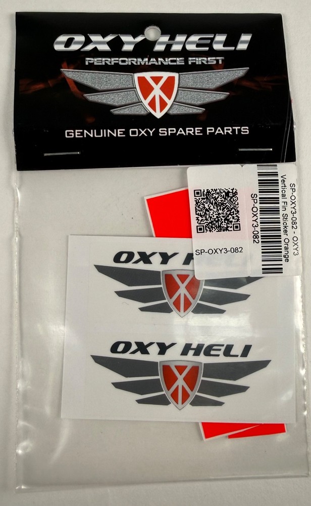 OXY HELI OXY 3 VERTICAL FIN STICKER ORANGE SP-OXY3-082
