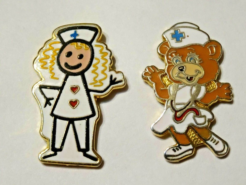 NURSING ~ (2) NURSE ENAMEL PINS