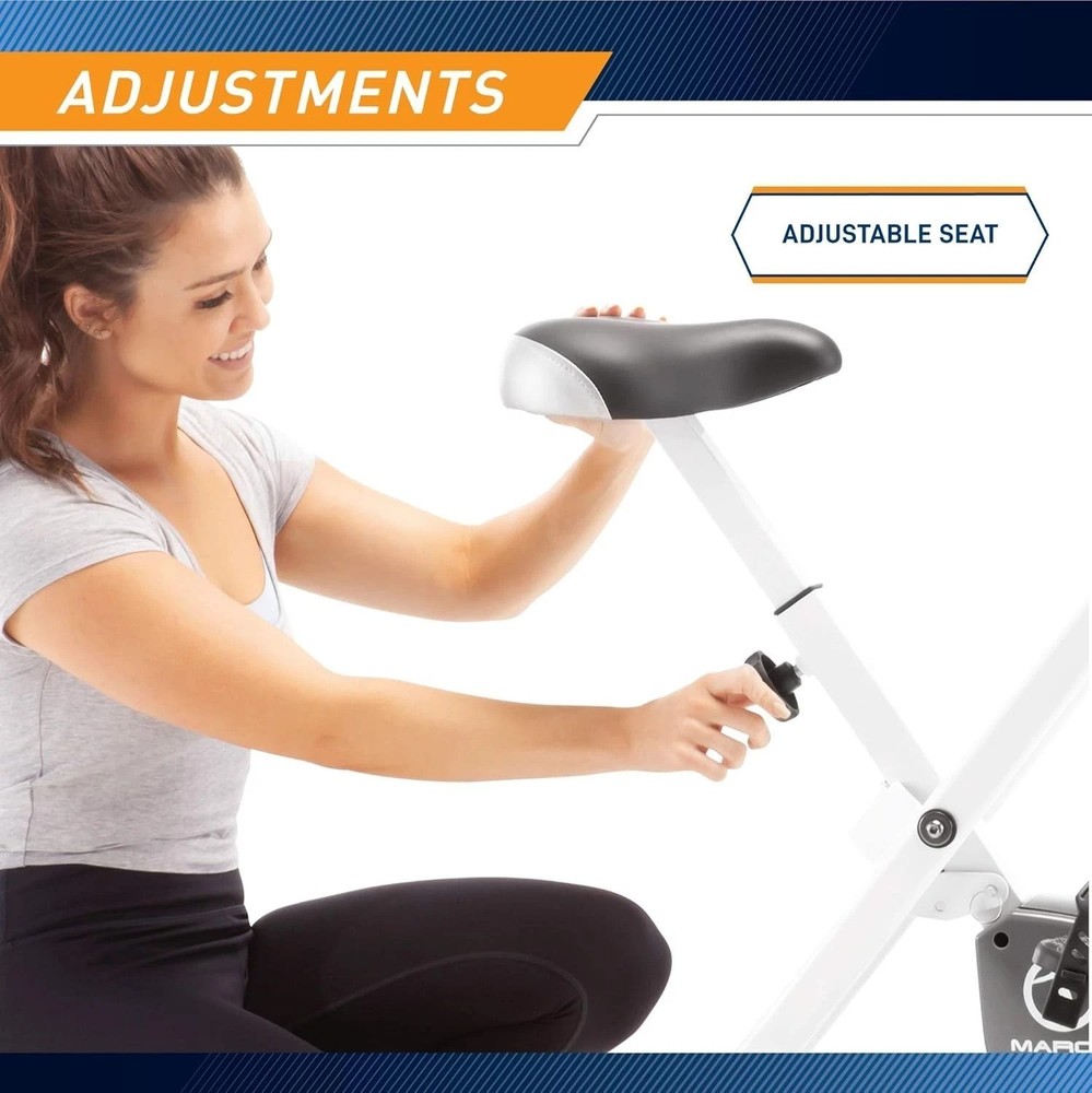 Foldable Upright Exercise Bike with Adjustable Resistance for Home Workouts