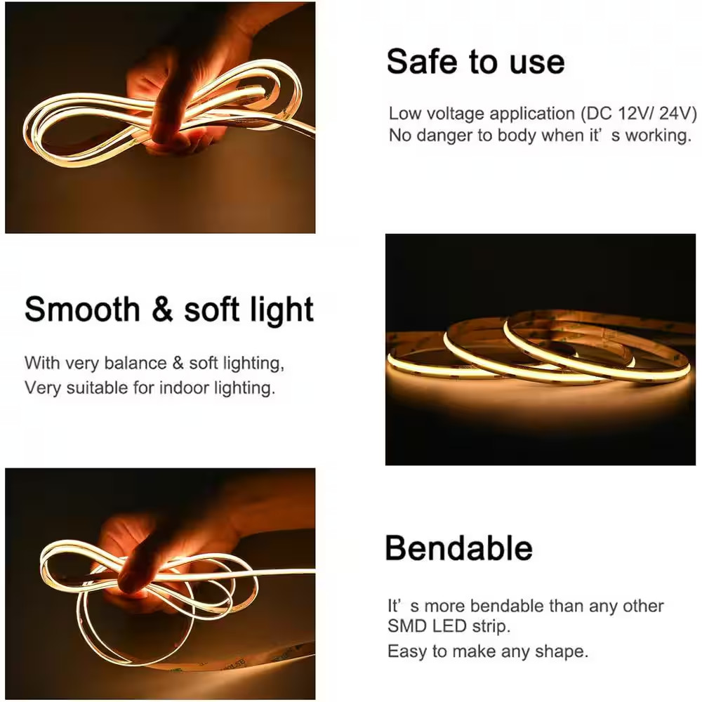 16.4 Ft. Plug-In Cuttable Dimmable Integrated LED Flexible Strip Light 3000K War