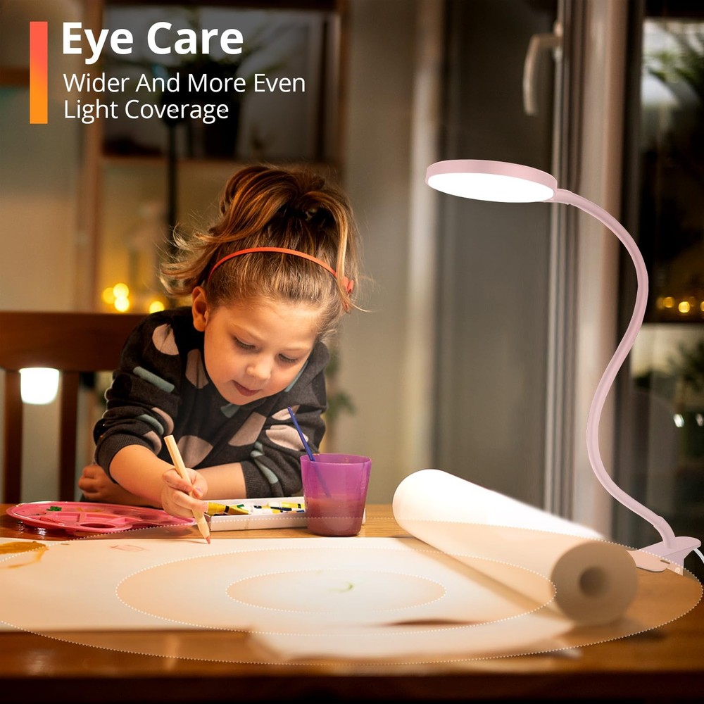 Reading Light with Remote, LED Desk Lamp Clip on [1H Timer & Nightlight] RA 9...
