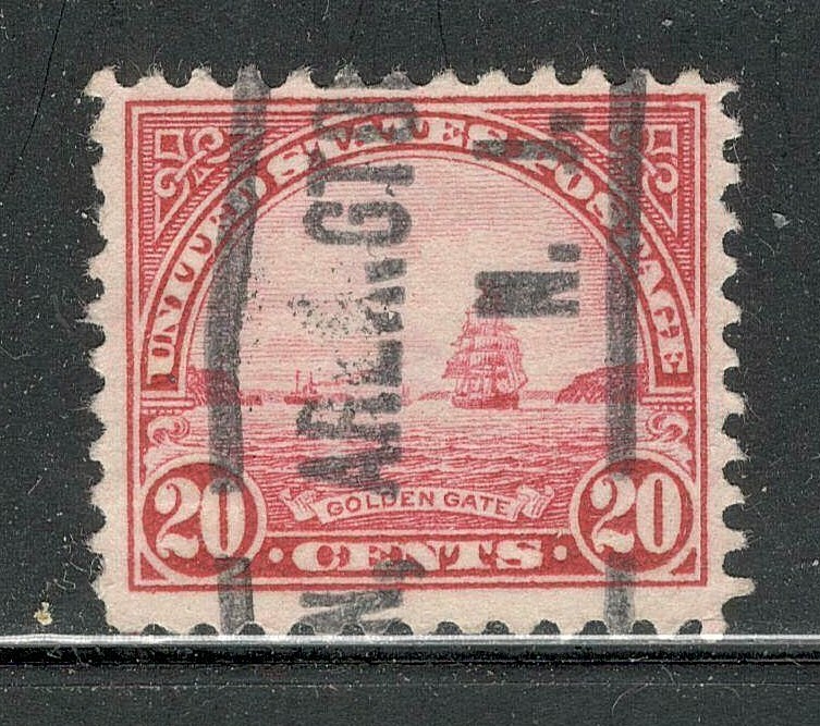 Sc # 698 ~ 20 cent Golden Gate Issue, Precancel, ARLINGTON N. J.