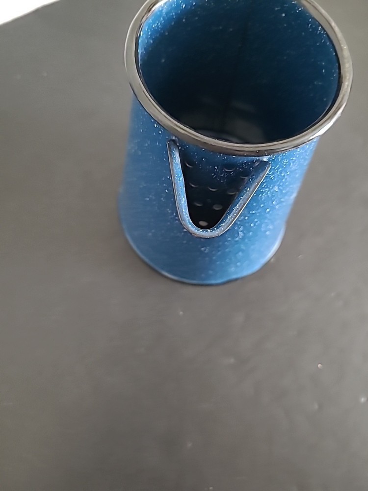 Blue And White Speckled Enamelware Coffee Percolator
