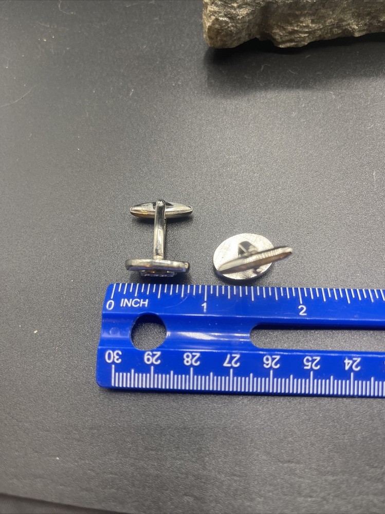 Stunning Vintage Silvertone Cuff links #D836