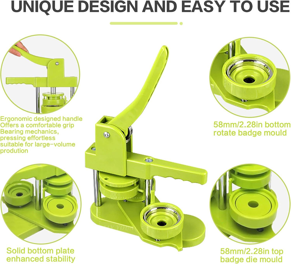 Button Maker Machine 58Mm Pin Installation-Free DIY Pin Badge Button Maker Press