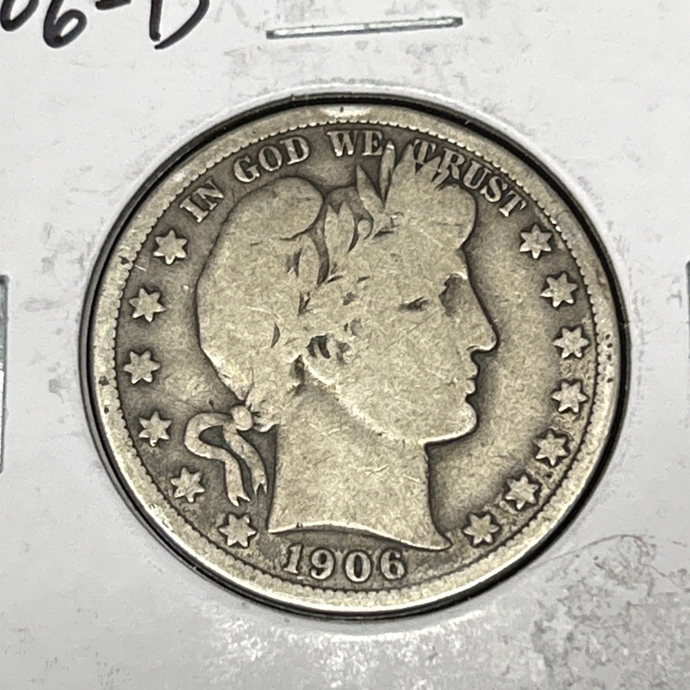 1906 D BARBER HALF DOLLAR Silver 50c