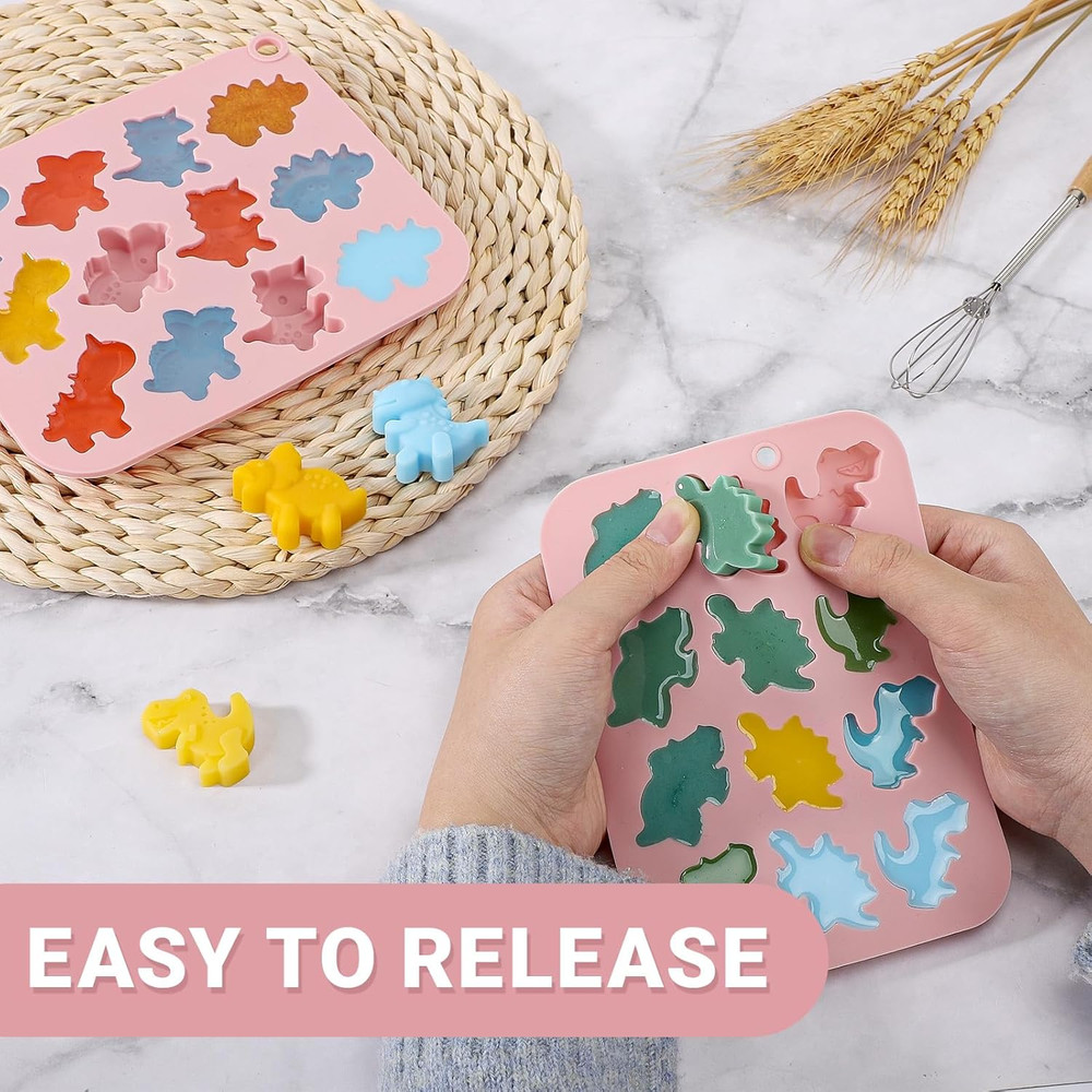 Chocolate Molds Silicone, 2pcs Mini Cute Dinosaurs Candy Ice Cube Making Silicon