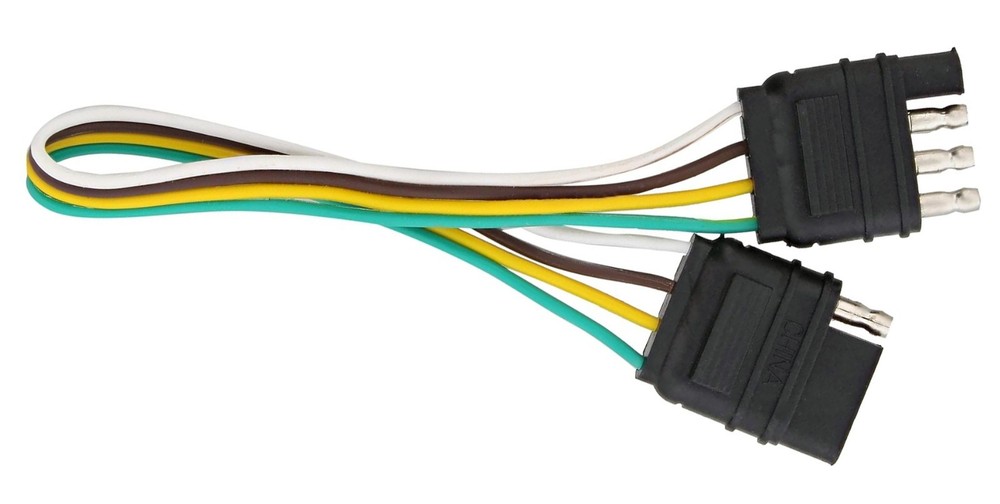 4-Way, Flat extension cord 4 Pin 1' / 12" Trailer Light Harness for Car Boat RV