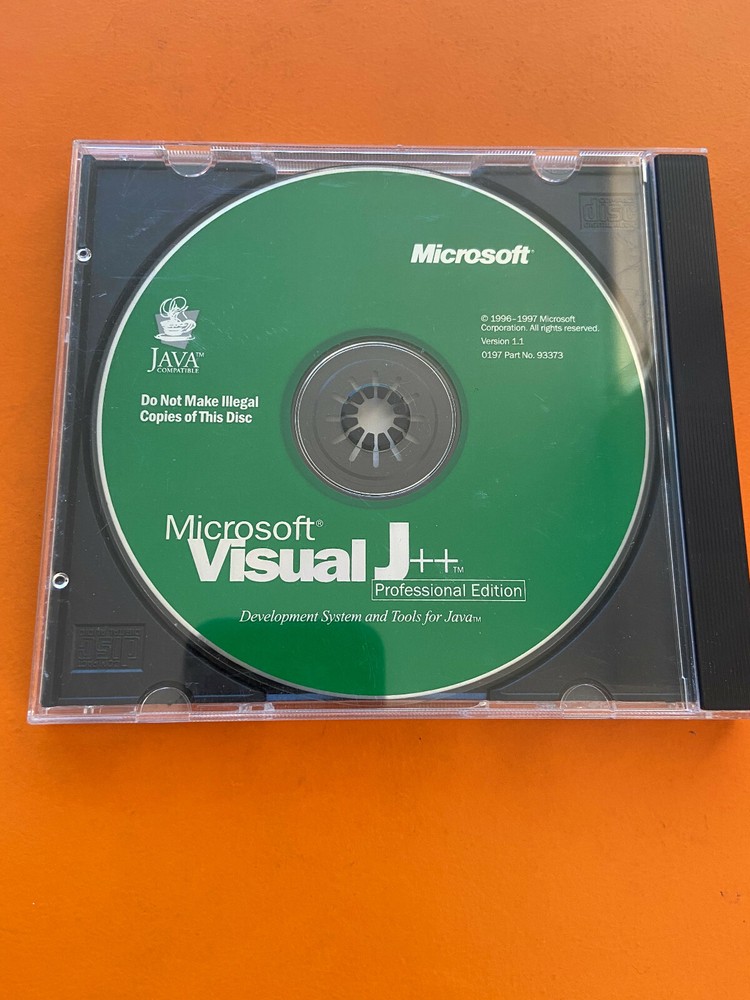 Microsoft Visual J++ Professional Edition Version1.1 With Product Key Open Box