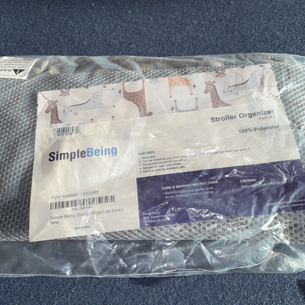 simple being stroller organizer grey
