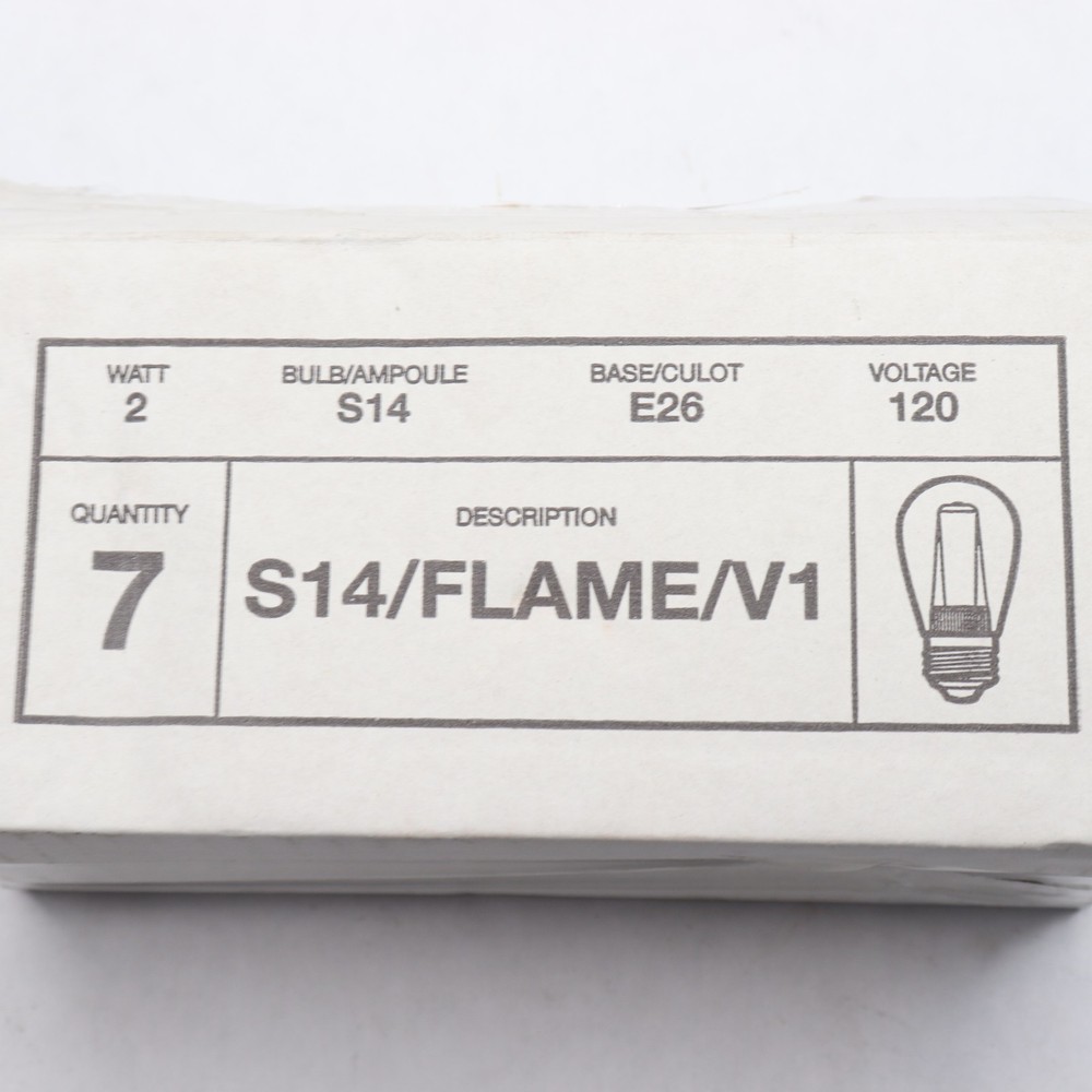 (7-Pk) Dimmable LED String Lights 2W 120V S14/FLAME/V1