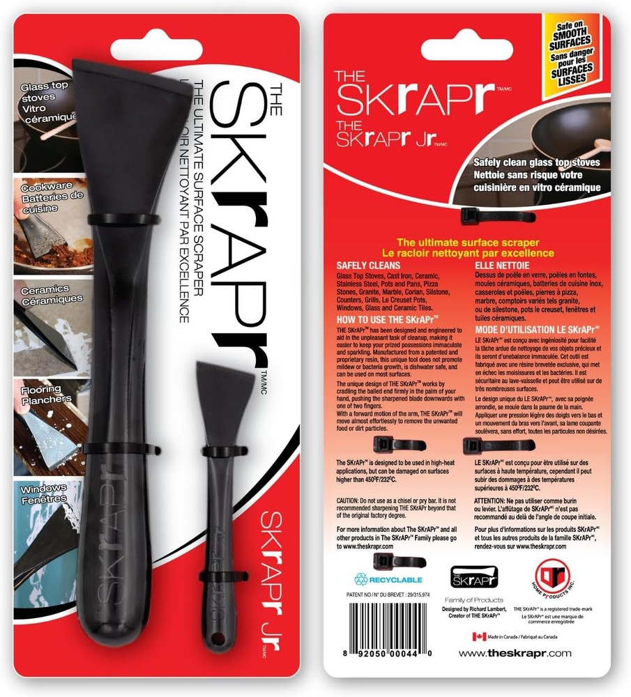 Plastic Scraper Tool, 2 Pack, Non-Scratch, 1.7 Inch Wide Blade, Long Ergonomic H