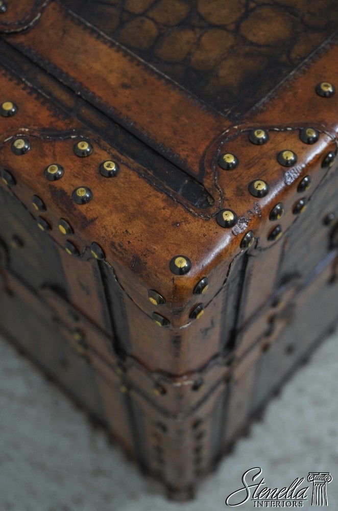 L67479: MAITLAND SMITH Gator Pattern Leather Storage Trunk