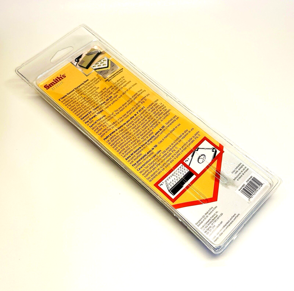 Smith's Diamond Bench Stone 6" Coarse 325 Grit w/ Micro-Tool Sharpening Pad DBSC