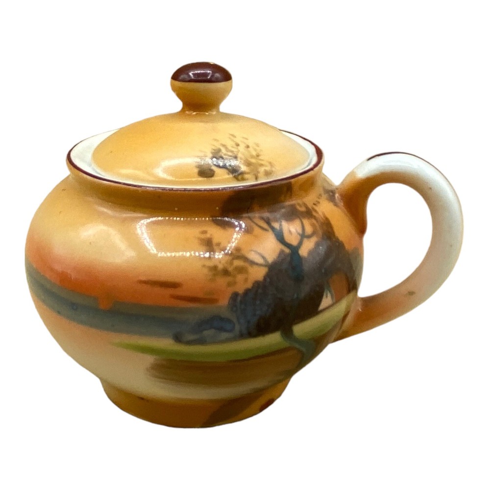 Noritake Morimura Hand Painted Lidded Mustard Tree & House Scene
