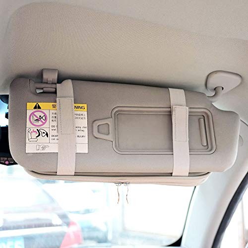 Da by Car Sun Visor Organizer, Multi-Pocket Visor Organizer Storage Cream Grey
