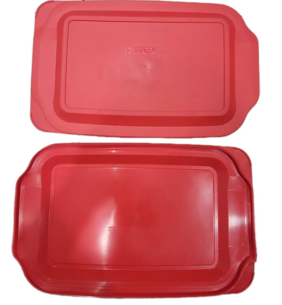 [2]Pyrex Replacement Lid 232-PC 2-Qt Red Plastic Rectangle Cover for Pyrex  Dish