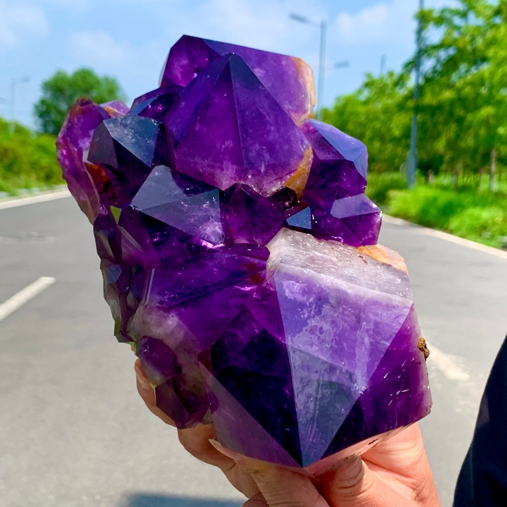 7.2LB Natural Amethyst geode quartz cluster crystal specimen Healing