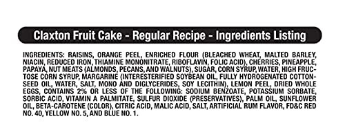 Claxton Fruit Cake, 3 Pack, Regular Recipe, 1 lb, Fresh