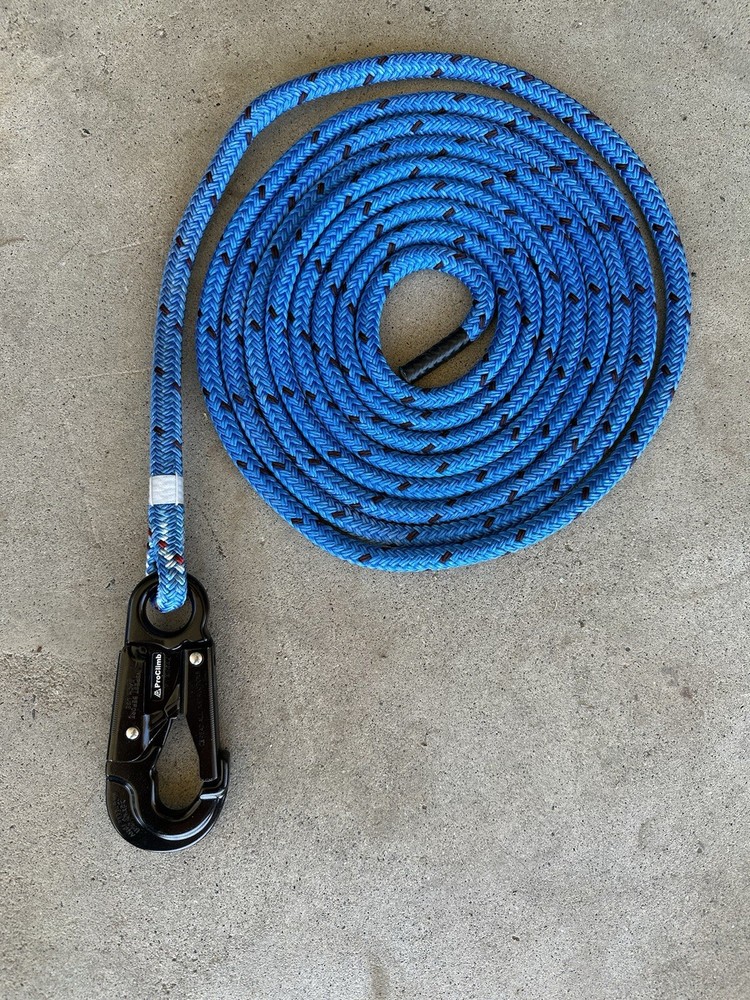 1/2” Double Braid Rope Blue W/Snap - 15’