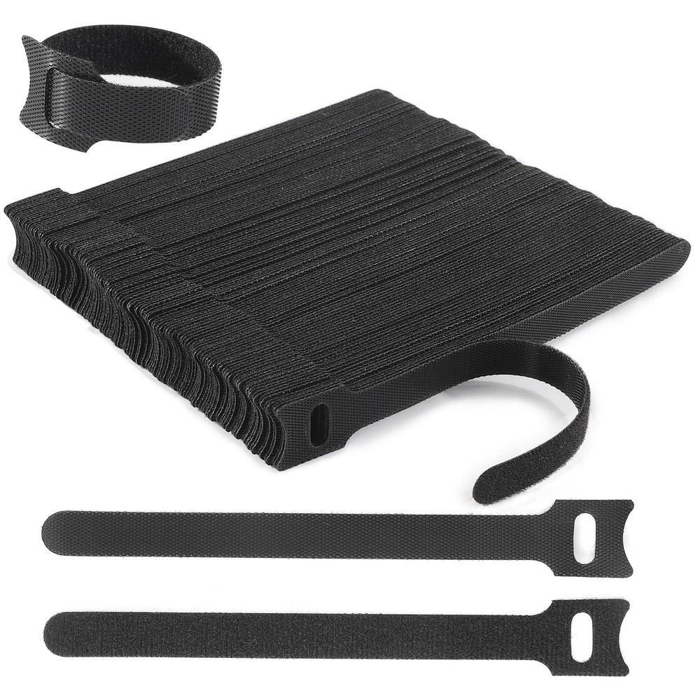 Reusable Cable Ties 126-Pack 8in Adjustable Hook  Loop Cable Management