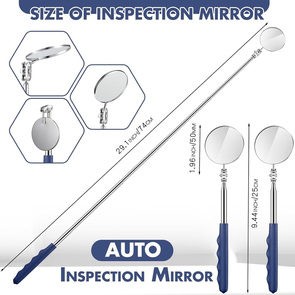 1 Pcs Telescoping Inspection Mirror Mechanics Automotive Tool with Long Handle E