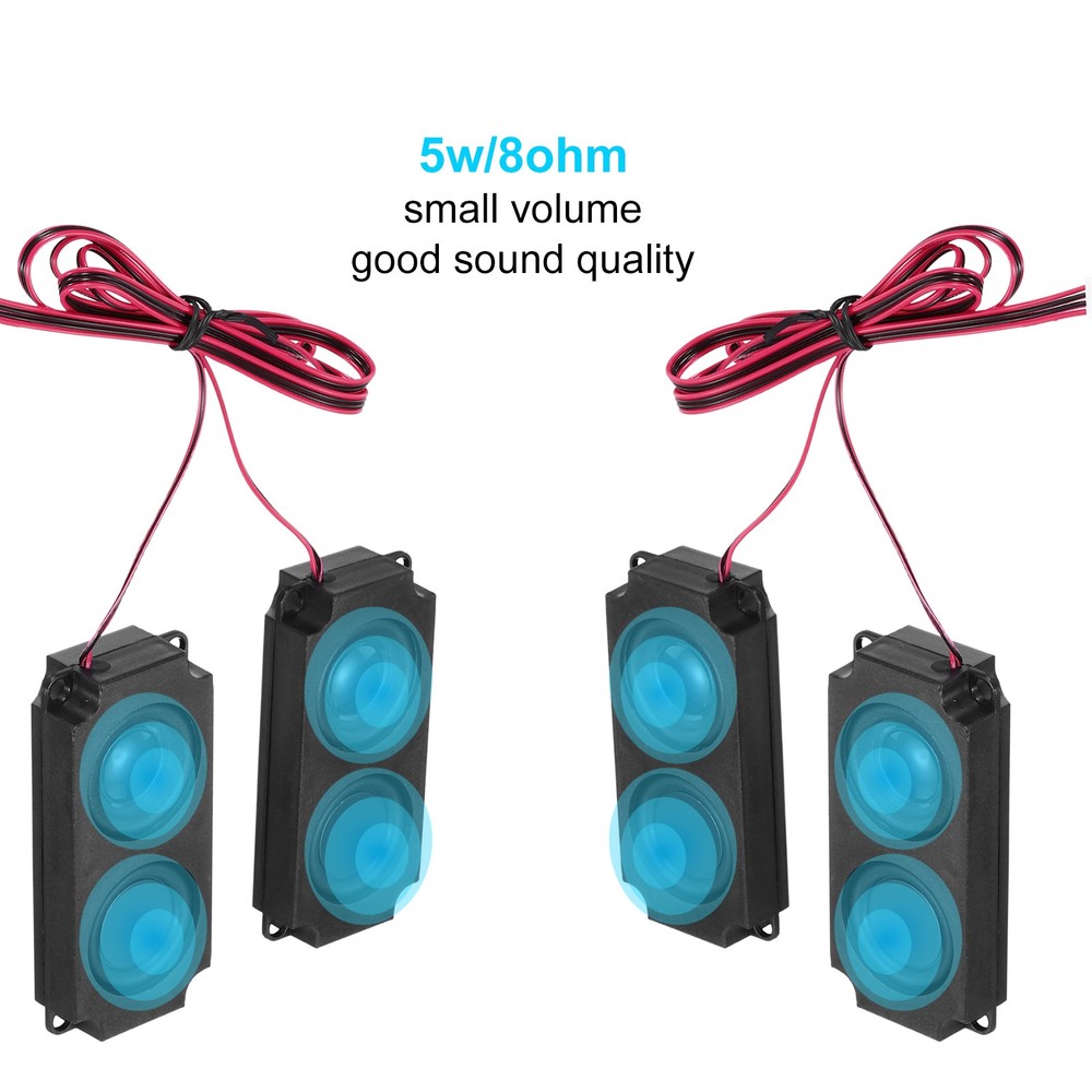 2 Pcs 5 Watt 8 Ohm Double Mini Speaker with Terminal Wire