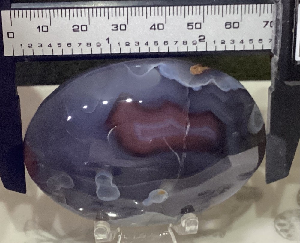 Crystal Red and Blue Agate Palm Stone