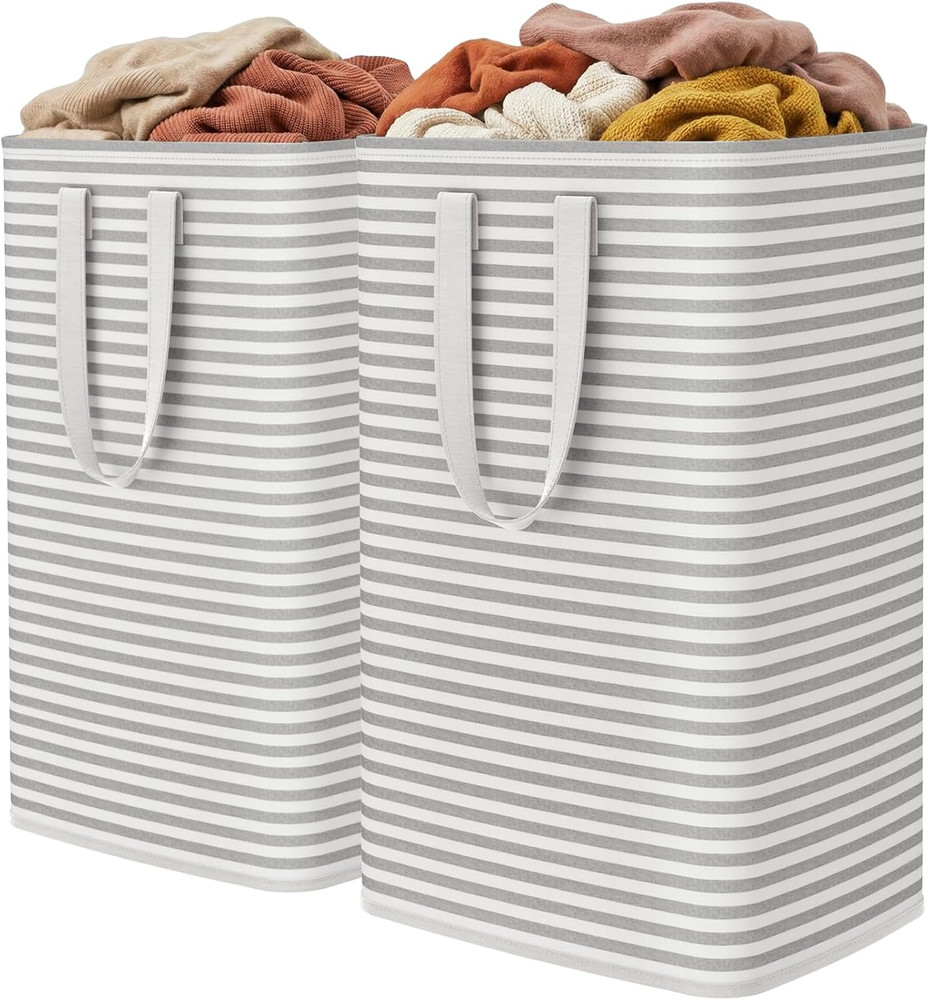 2 Pack Laundry Hamper Large Collapsible Laundry Baskets, Freestanding Waterproof