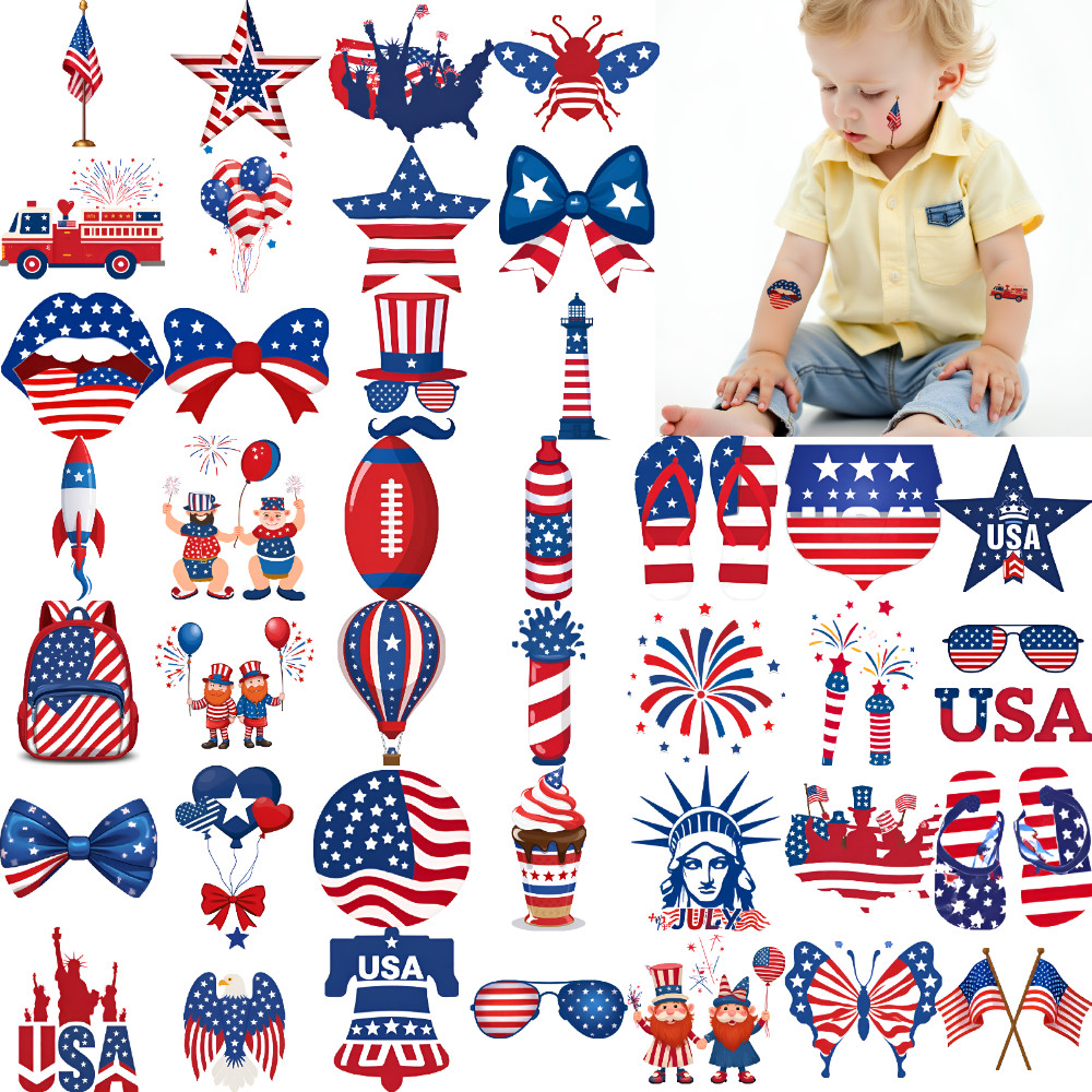 63pcs Temporary Tattoo Waterproof Long-lasting Body Stickers Star Patterns