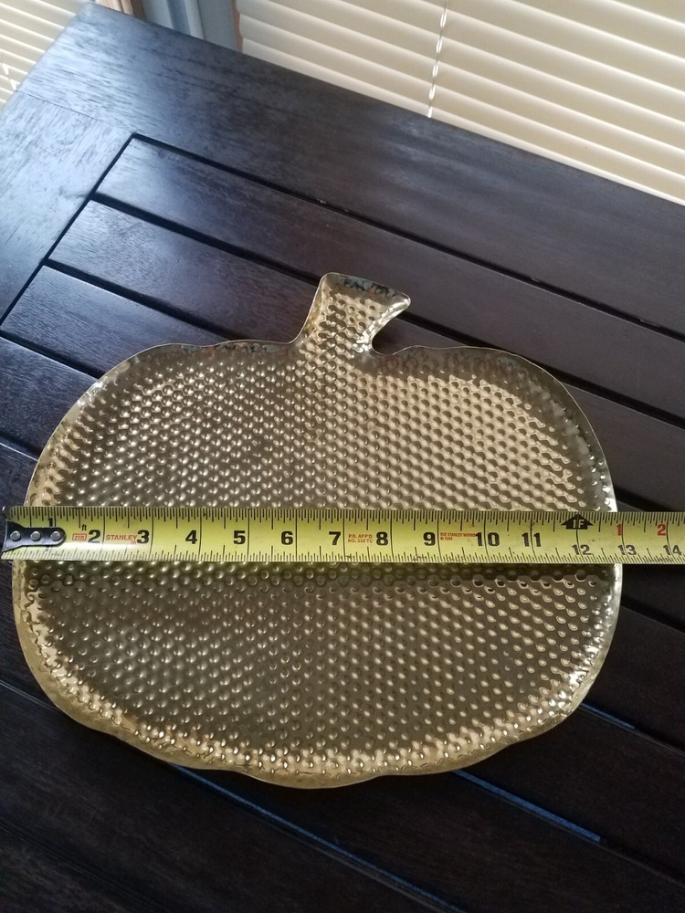 HL Pumkin Hammered Brass Platter
