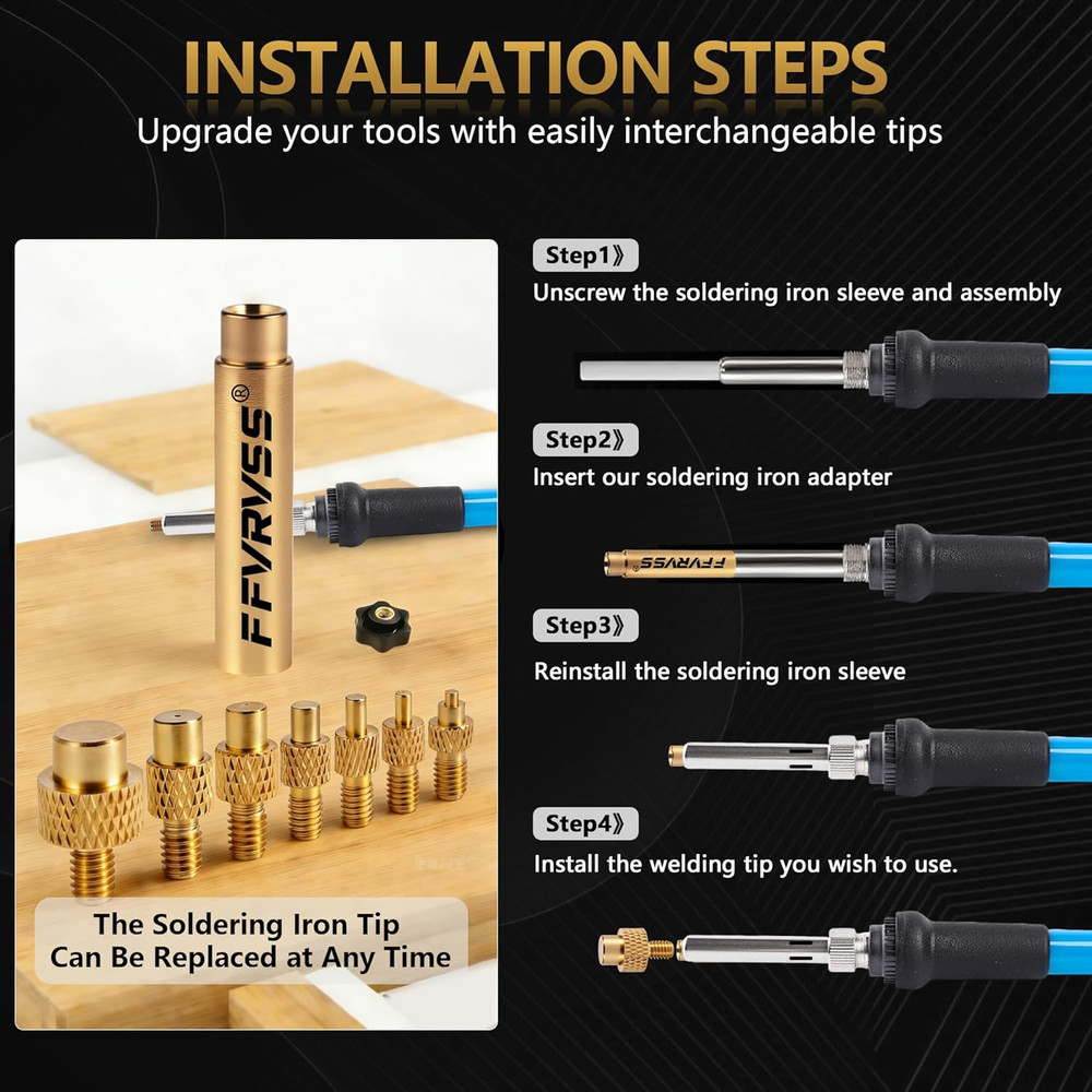 7X Soldering Tips/Heat Set Insert Tips - for Thread Inserts M2, M2.5, M3, M4, M5