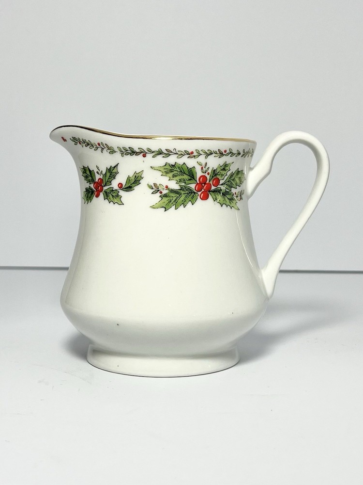 4-Piece Christmas “Holly” Porcelain Dinnerware Serving Hostess Set, Centurion