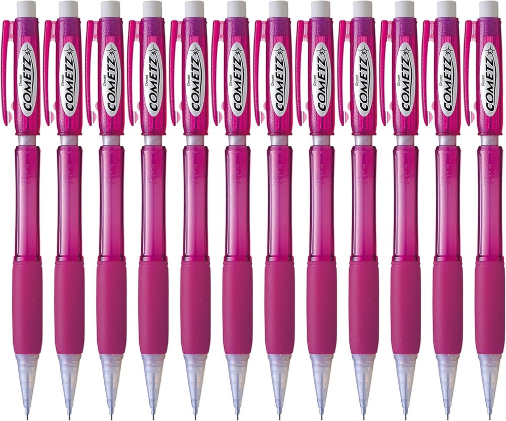 Pentel Cometz Automatic Pencil, 0.9mm, Pink 12 Count (Pack of 1),