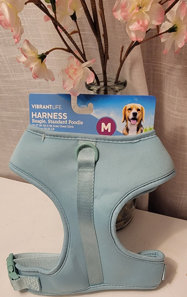 Vibrant Life Polyester & Spandex Adjustable Dog Harness, Blue, Medium