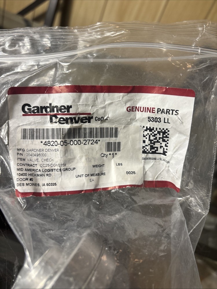 2040496000 Gardner denver check valve