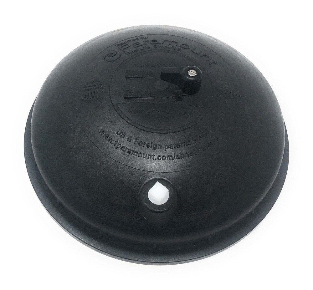 Paramount Water Valve Top with Pressure Gauge (Black)