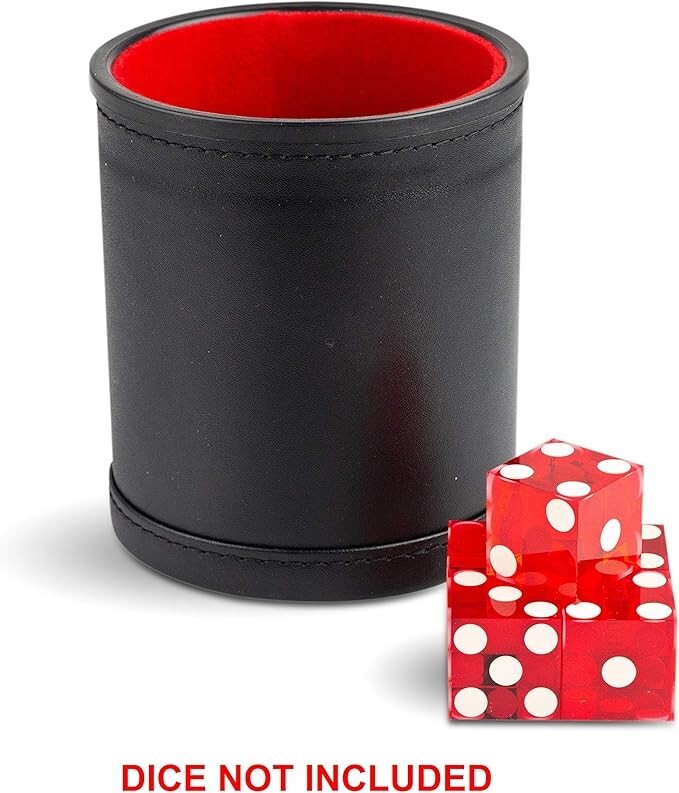 Leather Dice Cup with Red Felt Lining