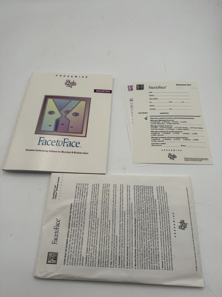 Vintage Face To Face Document Conferencing Software For Macintosh 1993