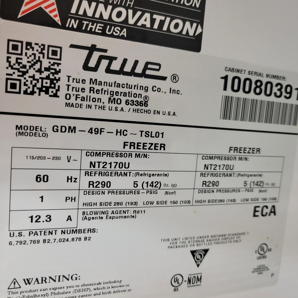 Freezer Merchandise USED 2 dr 2020 TRUE GDM-49F