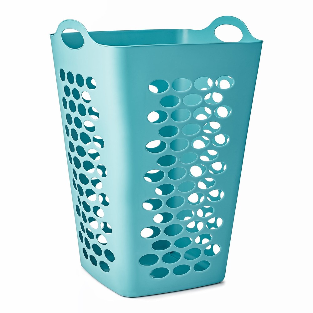 2 Bushel Flexible Square Laundry Hamper Durable Construction Laundry Box Teal